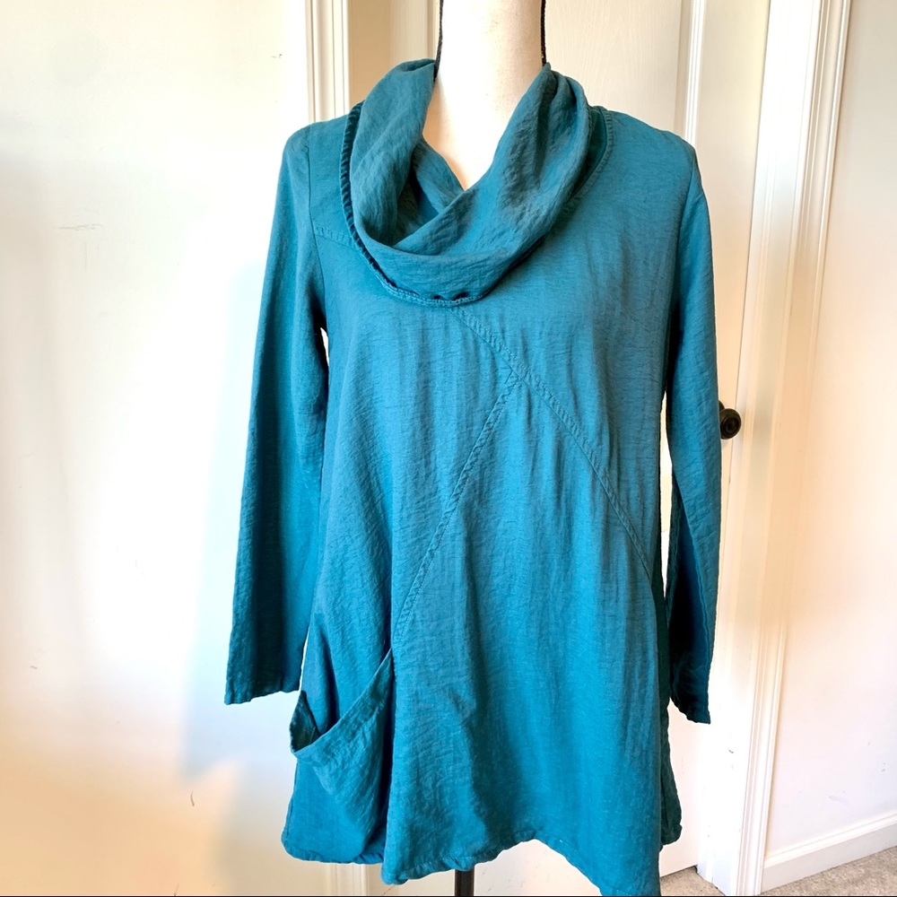 ET’ LOIS Cowl Neck “Helia” Tunic Blouse—SZ. XS